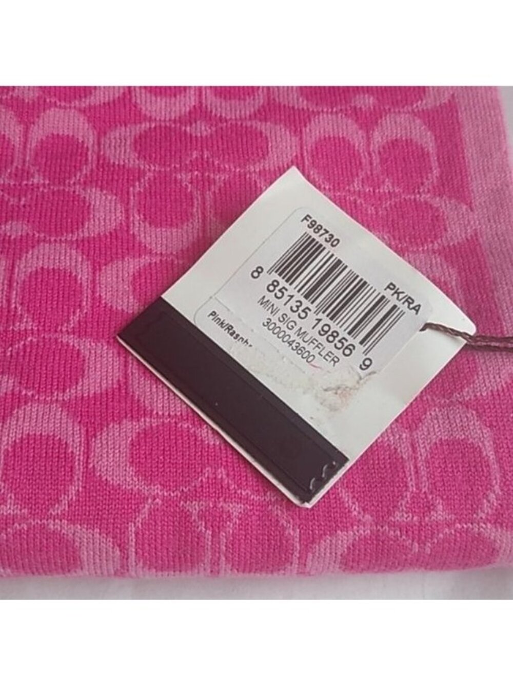 Coach F98730 Mini Signature Muffler Scarf, Pink/Raspberry - Picture 3 of 5